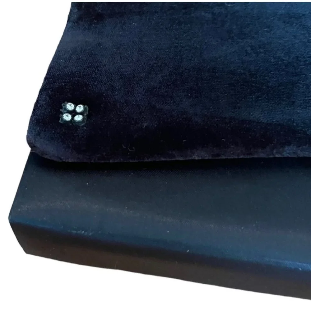 Vintage 1990s La Regale Satin and Velvet Black Evening Bag Clutch‎ Shoulder Bag